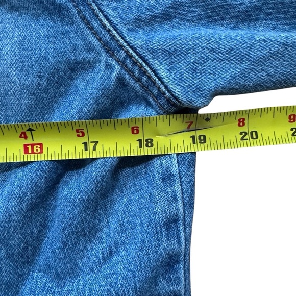 Vintage Roxy Blue Denim Jean Jacket Moto Embroidered Long Sleeve Snap M - Picture 5 of 7